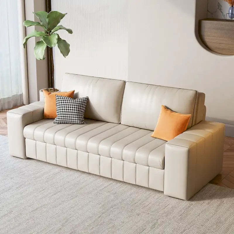 JASIWAY Modern Upholstered Loveseat Sleeper Sofa Bed with Storage