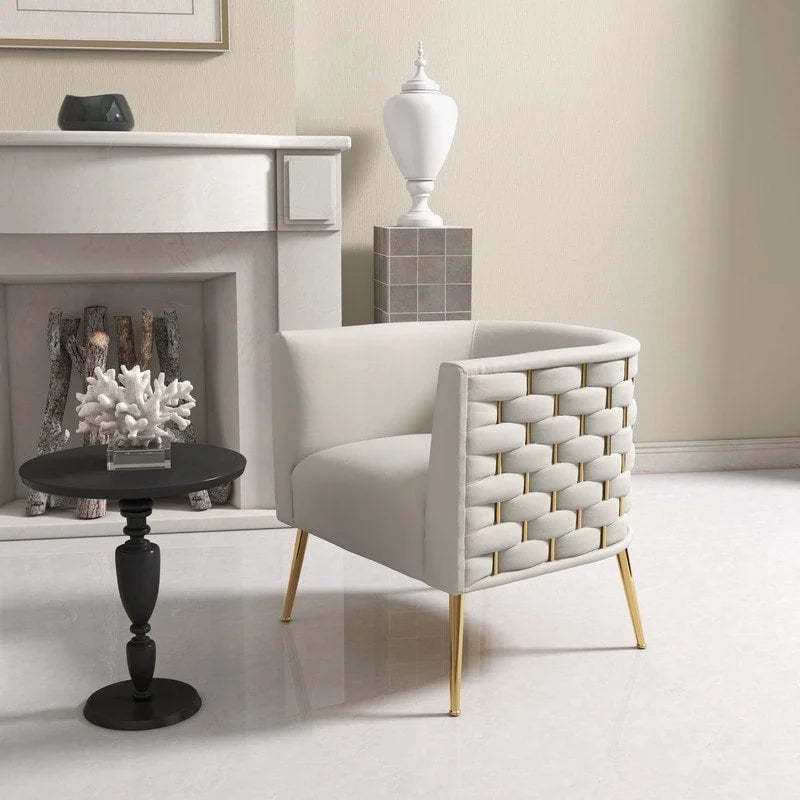 SEYNAR Mid-Century Modern Velvet Round Accent Chair for Living Room