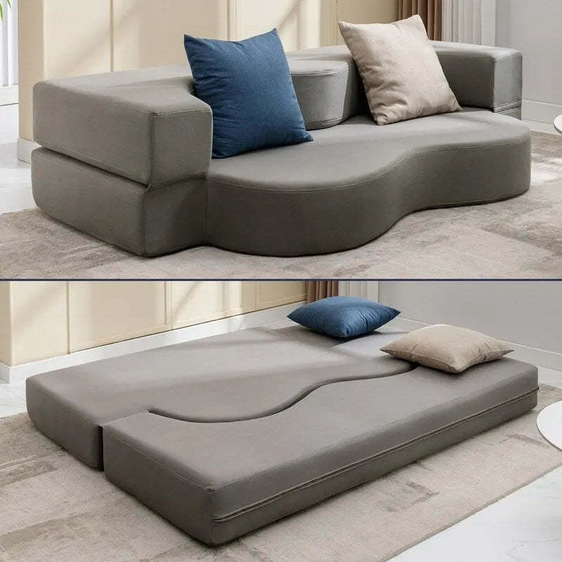 Mixoy Convertible Futon Sofa Bed, Foldable, Foam Folding Mattress Sleeper, Cloth Fabrics Floor Couch Lounge Sleeper Bed