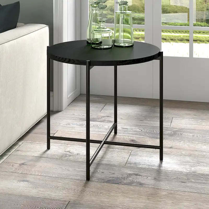 Loretta 23.63 Wide Round Side Table with MDF Top