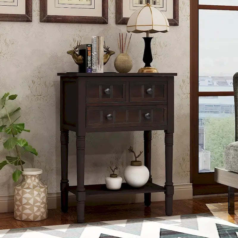 Colby 3-drawer Console Table with Bottom Shelf