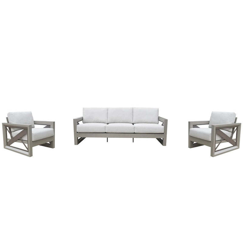 Diglur 3-Piece Outdoor Lounge Set, Gray