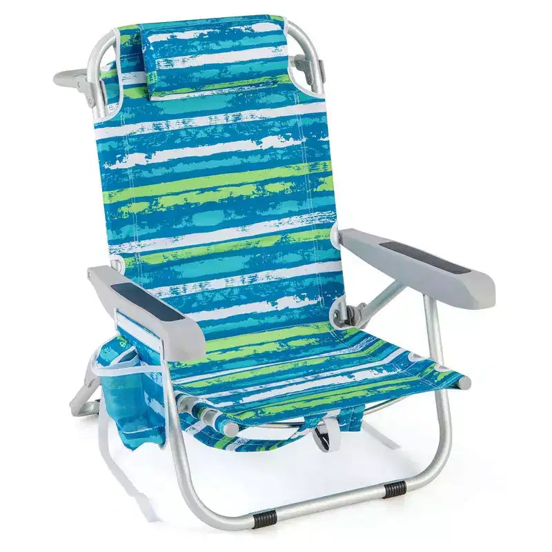 Costway Folding Beach Chair Adult Lightweight Aluminum Camping Chair with Storage Bag