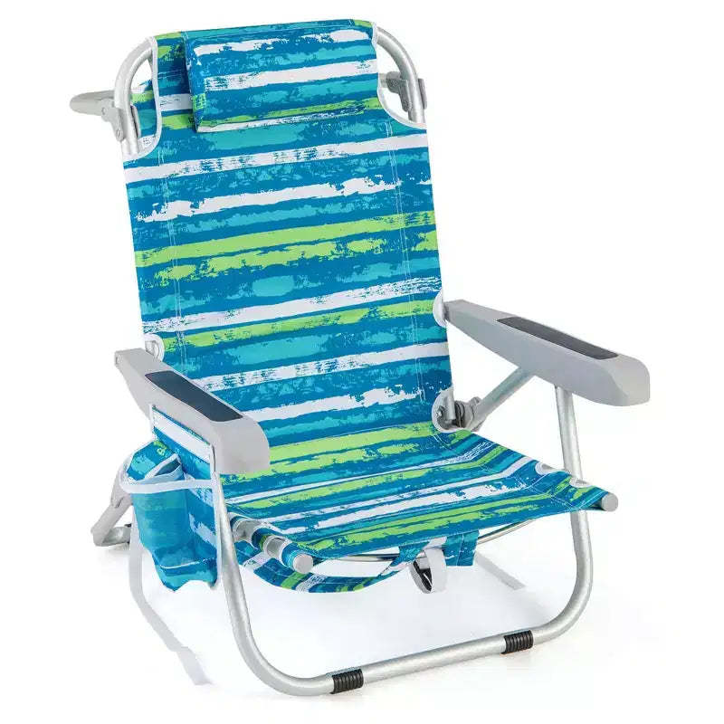 Costway Folding Beach Chair Adult Lightweight Aluminum Camping Chair with Storage Bag