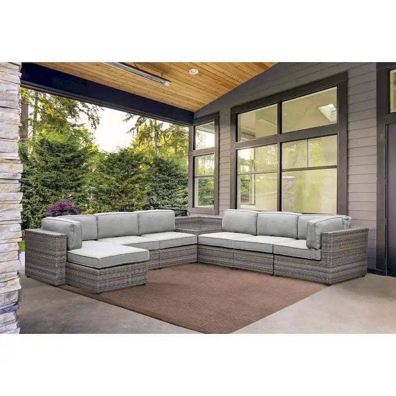 Terella 7-Piece Outdoor Lounge Set, Gray