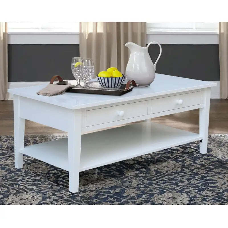 Spencer Solid Parawood Coffee Table - 48 in. W x 24 in. D x 19 in. H
