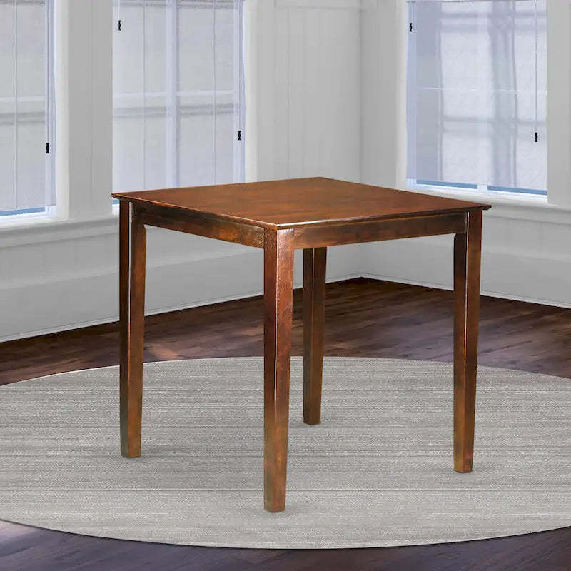 East West Furniture Vernon Square Bar Height Counter Table for Small Spaces(Finish Options)