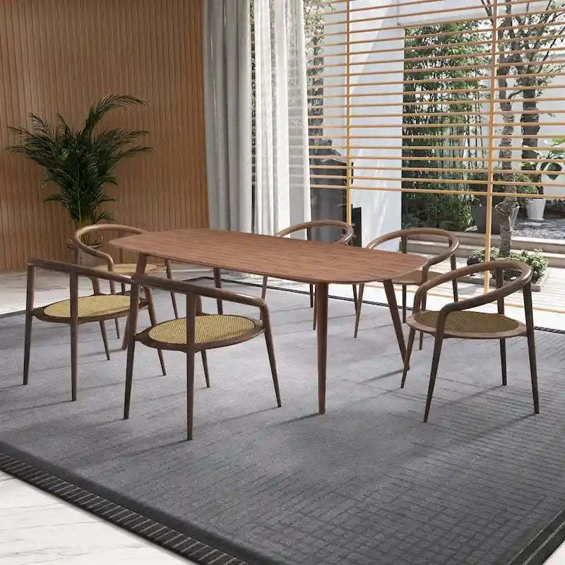 Modern Farmhouse Rectangular Dining Table for 4-8 People