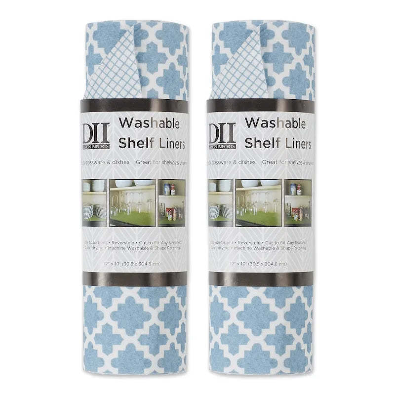 DII Grey Lattice Shelf Liner (Set of 2)