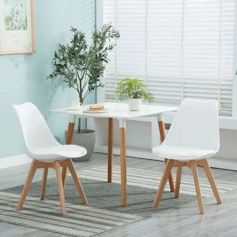 Dining Chairs Wooden Desk Chairs No Wheels Set of 2