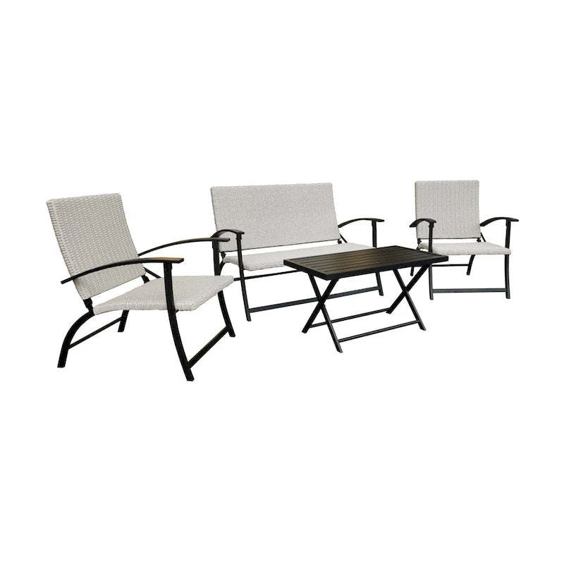 Jericho 4pcs Deep Seating Folding Set