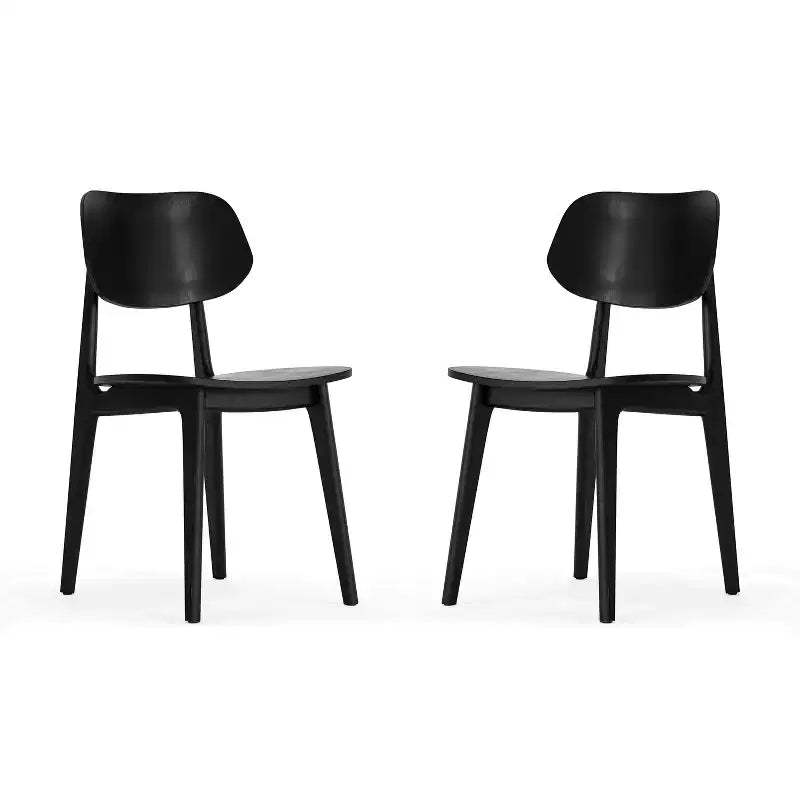 Flash Furniture Verona Set of 2 Commercial Grade Solid Wood Dining Chairs with Curved Oval Backrests