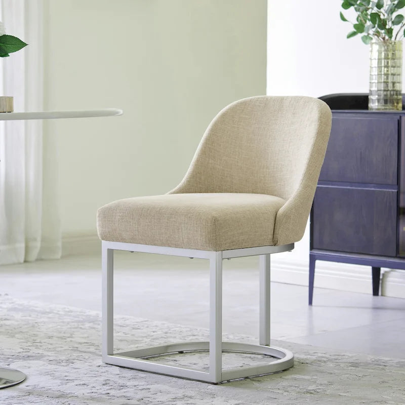 Leick Home Barrelback Dining Chair with Metal Base Set of 2
