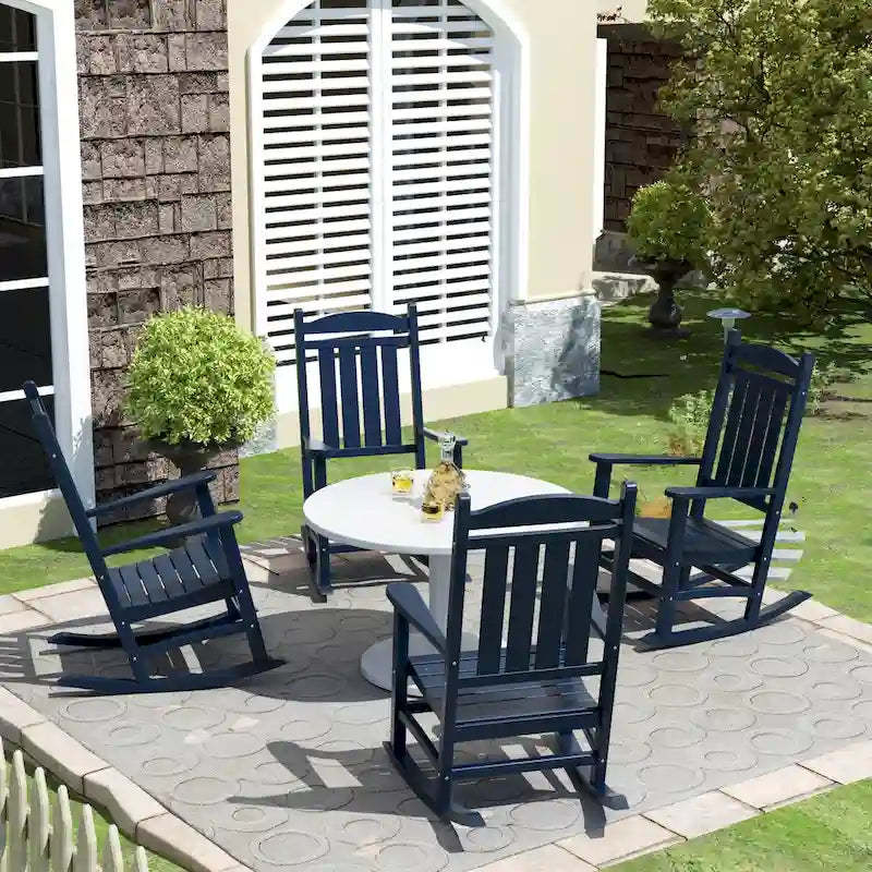 Polytrends Laguna Hdpe All Weather Outdoor Patio Rocking Chair (Set of 4)