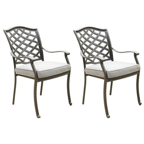 Deer Lake Aluminum Arm Chairs with Cast Slate Sunbrella Cushions (Set of 2) by Havenside Home