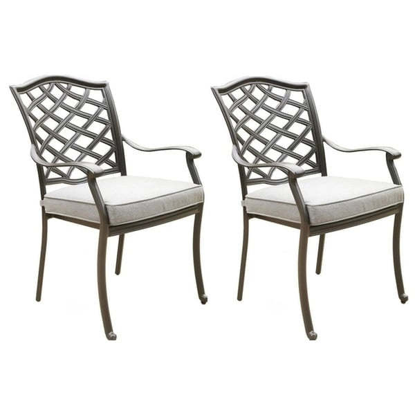 Deer Lake Aluminum Arm Chairs with Cast Slate Sunbrella Cushions (Set of 2) by Havenside Home