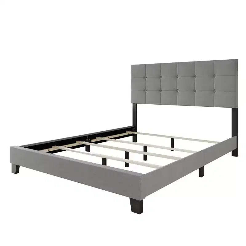 Home Design Sara Panel Bed with 2 Nightstands Gray