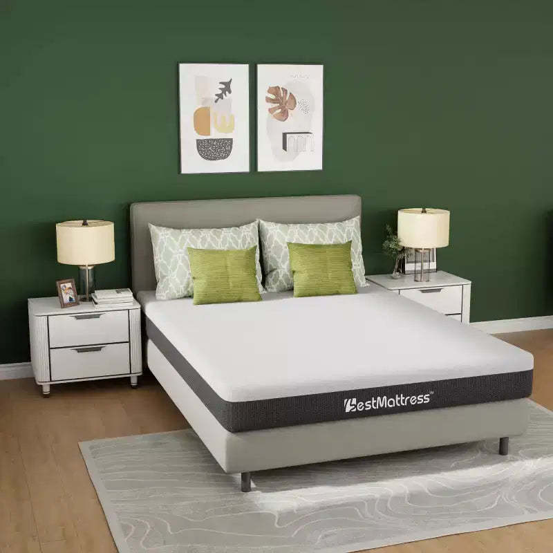 FDW 8 Inch Cooling Gel Memory Foam Mattress Medium Firm Mattress Queen Size Mattress Fiberglass Free CertiPUR US Certification