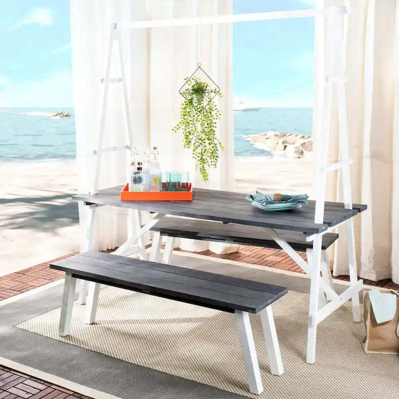 SAFAVIEH Outdoor Marlen 3-Piece Dining Set - 29Wx59Dx74H