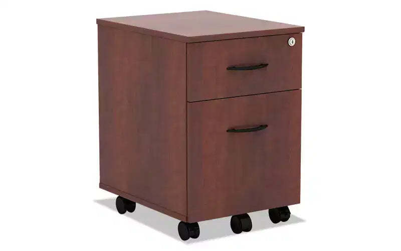 Alera Alera Valencia Series Mobile Pedestal, Left/Right, 2-Drawers: Box/File, Legal/Letter, Medium Cherry, 15.88 x 19.13 x 22.88