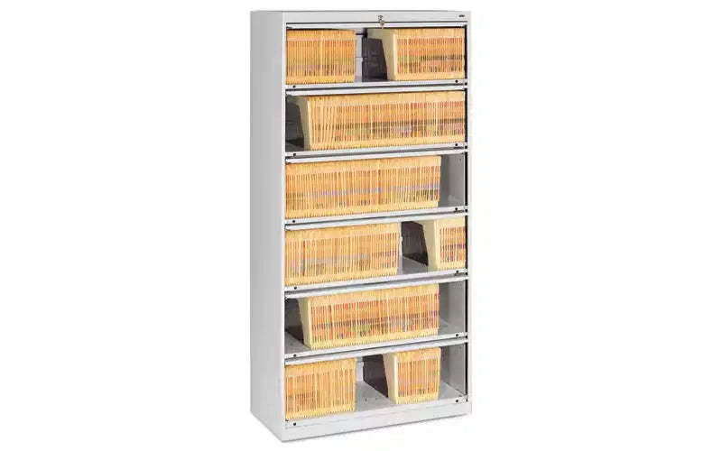Tennsco Fixed Shelf Enclosed-Format Lateral File for End-Tab Folders, 6 Legal/Letter File Shelves, Light Gray, 36 x 16.5 x 75.25