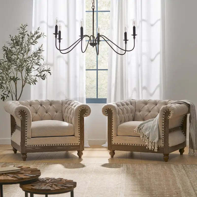 Voll Fabric Club Chairs (Set of 2) by Christopher Knight Home