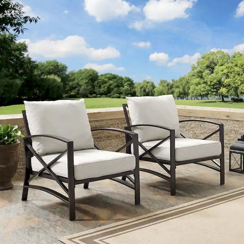 Crosley Kaplan 2 Pc Outdoor Chair Set - 72 W x 30.5 D x 32 H