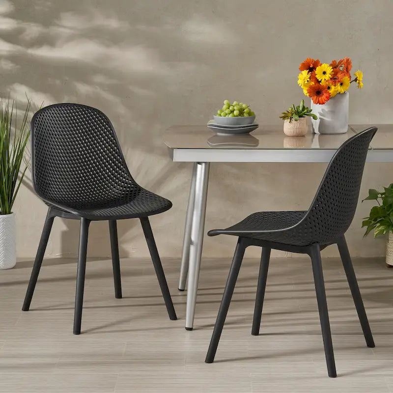 Posey Outdoor Modern Dining Chair (Set of 2) by Christopher Knight Home - 18.50 W x 22.50 L x 33.00 H