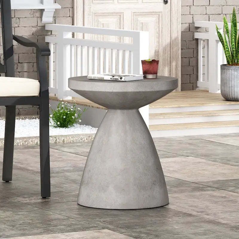 Bissell Outdoor Lightweight Concrete Side Table by Christopher Knight Home