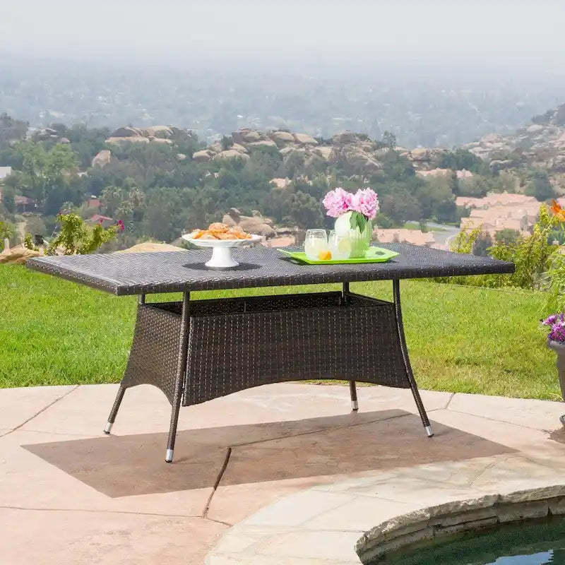 Corsica Outdoor Wicker Rectangle Dining Table (ONLY) by Christopher Knight Home - 69.00L x 38.00W x 28.50H