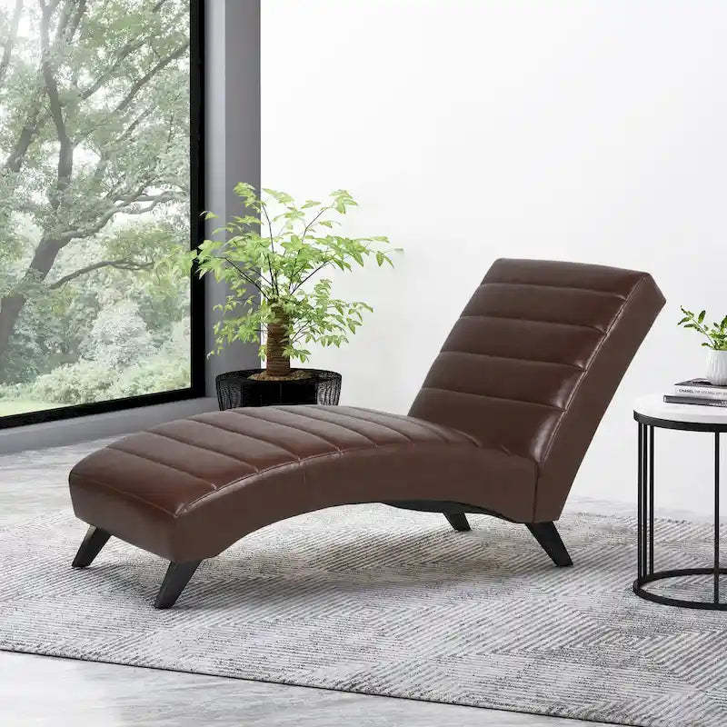 Stillmore Indoor Upholstered Channel Stitch Chaise Lounge by Christopher Knight Home