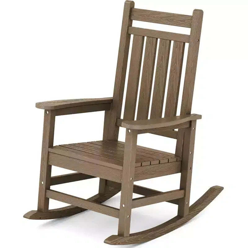 HYLEORY HDPE Modern Resin Rocking Adirondack Chair