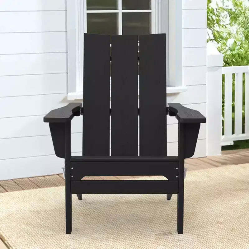 Hyleory HDPE Outdoor Folding Adirondack Chair, 103 degrees Curved Backrest