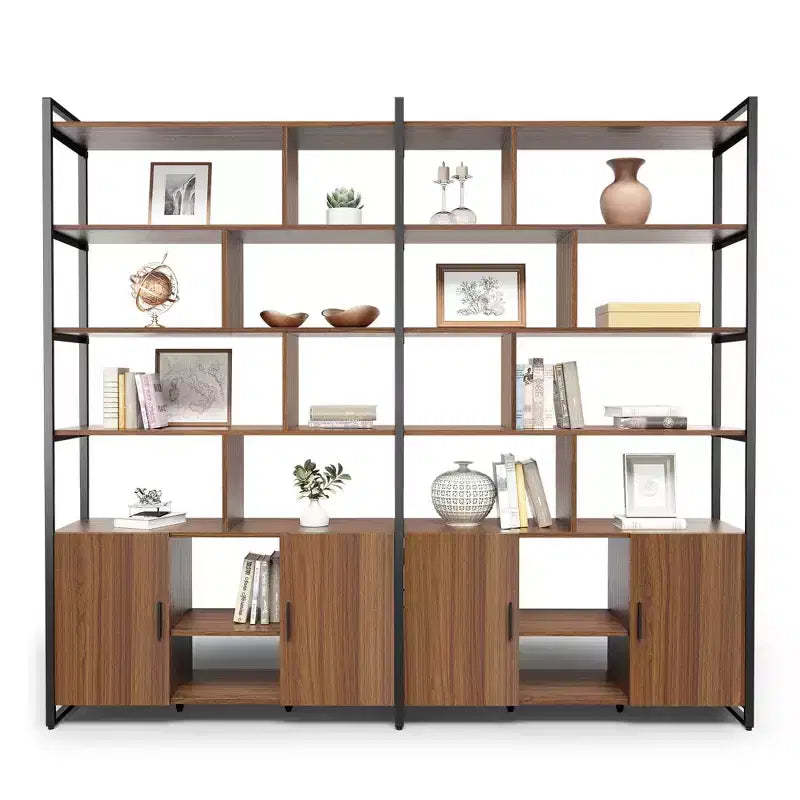 EUREKA ERGONOMIC Napa Wood Bookcase Cabinet, Bottom Storage, Adjustable Book Shelves