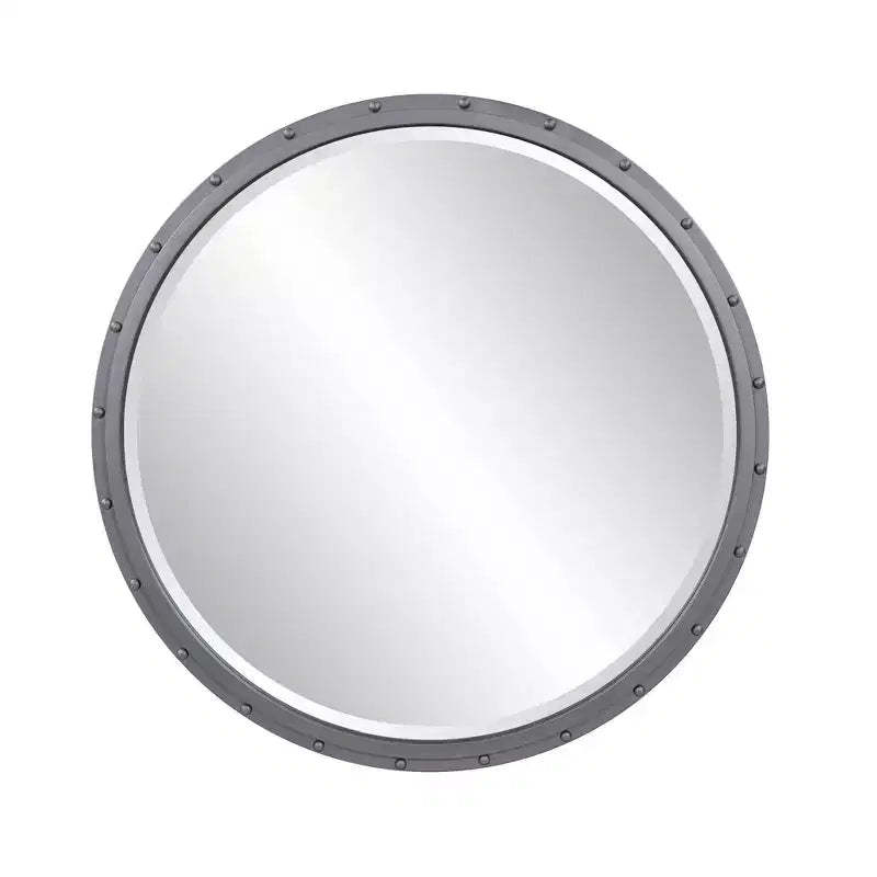 Howard Elliott Fordham Metal Framed Industrial Mirror with Rivet Details