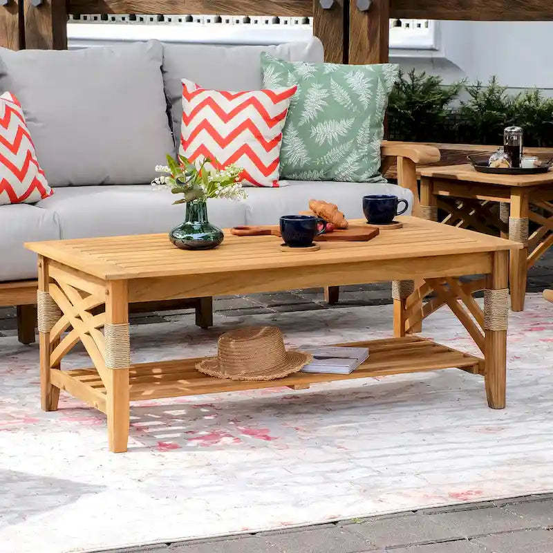 Cambridge Casual Carmel Teak Outdoor Patio Coffee Table