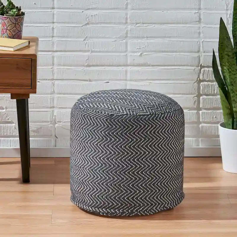 Barthol Boho Fabric Cylinder Pouf by Christopher Knight Home