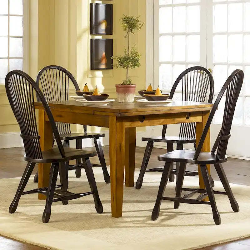 Treasures Medium Brown Rustic Oak Retractable Leg Table