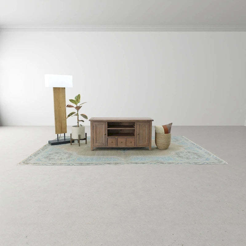 47 Wide Small Media Unit, Light Brown