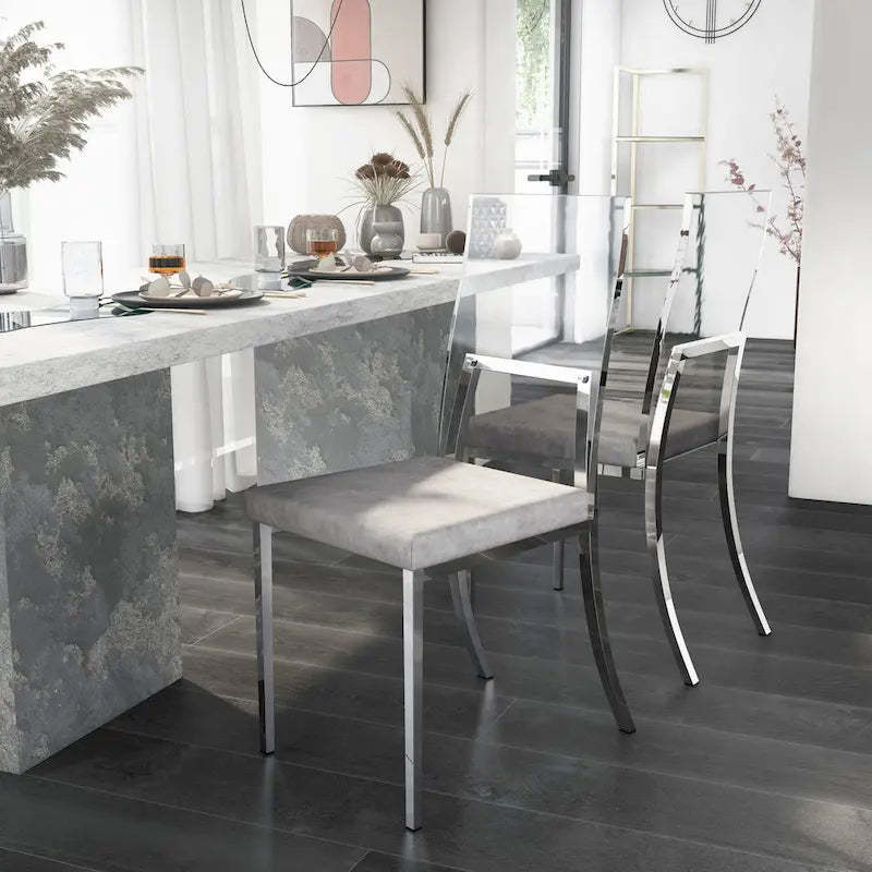 Copper Grove Brusartsi Modern Clear Acrylic Dining Chairs (Set of 2)