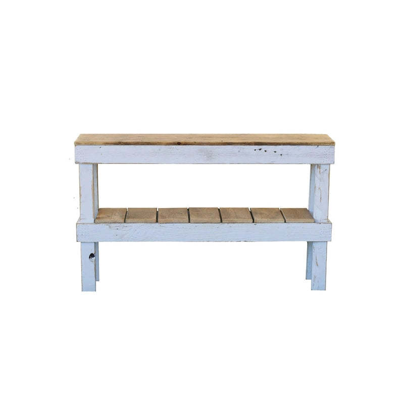 White Combo Double Tier Console