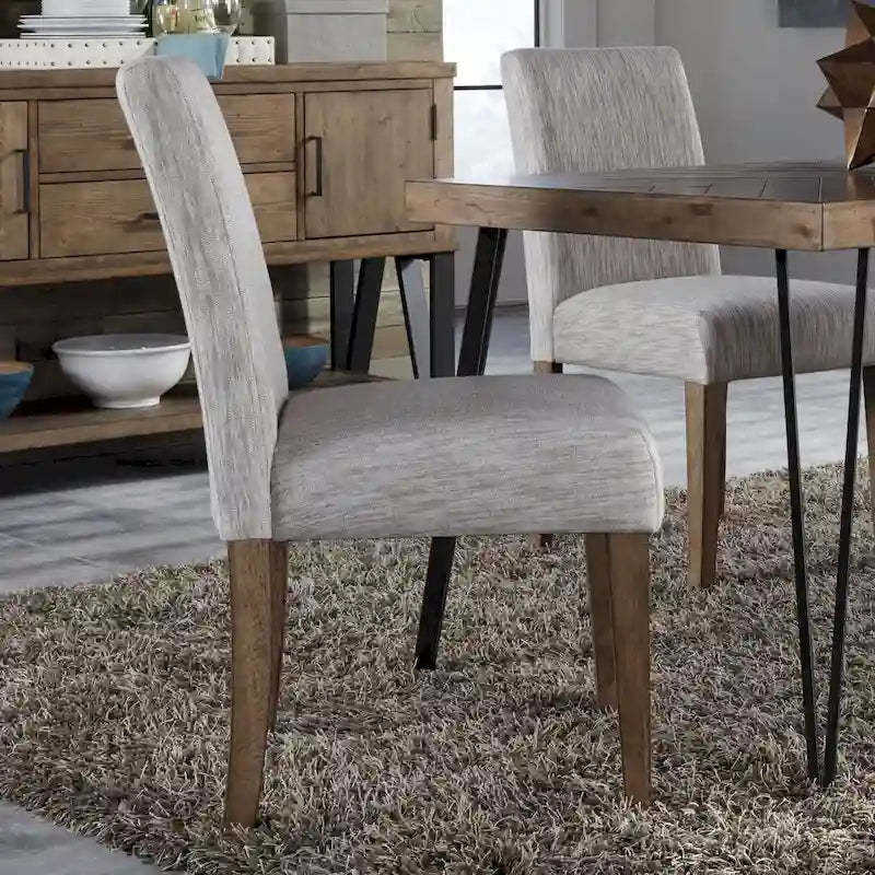 Horizons Rustic Caramel with Sawmark Distressing Uph Side Chair (Set of 2)