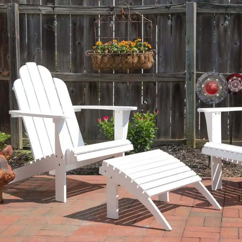 Gavil White Adirondack Ottoman