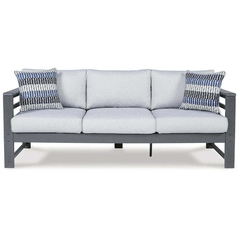 Signature Design by Ashley Amora Outdoor Poly All Weather Sofa with Cushion - 79W x 30D x 26H
