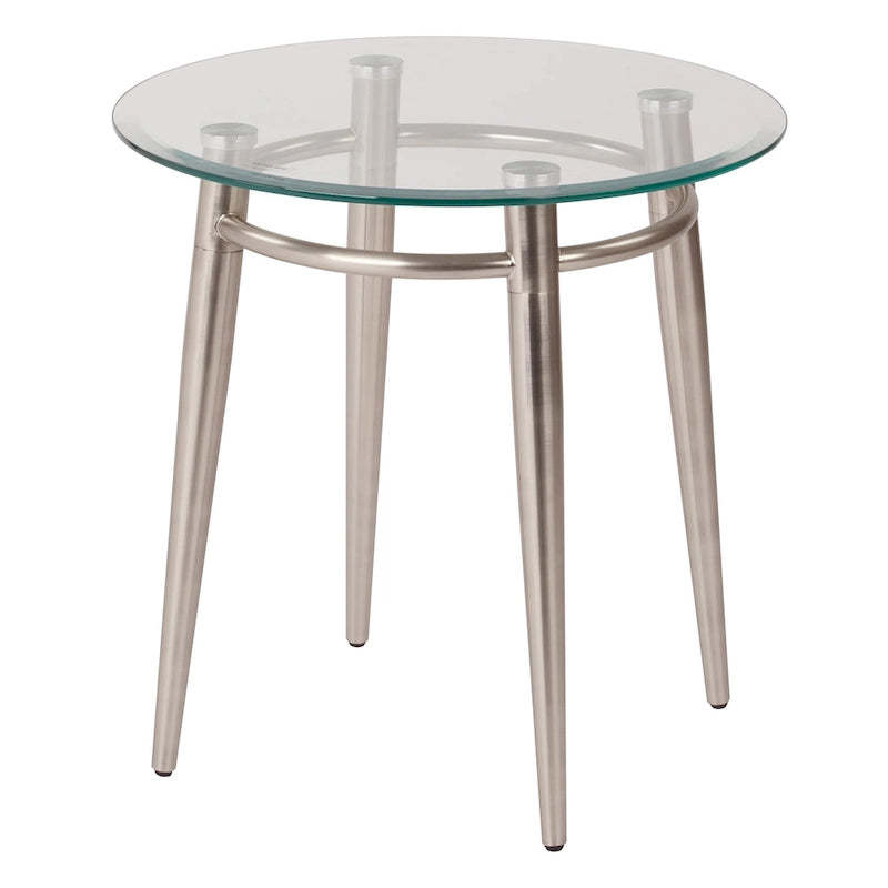 Mid Century Brooklyn Round Top Glass End Table