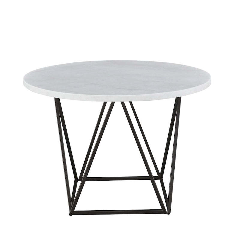 Steve Silver Ranger White Marble Top Round Dining Table