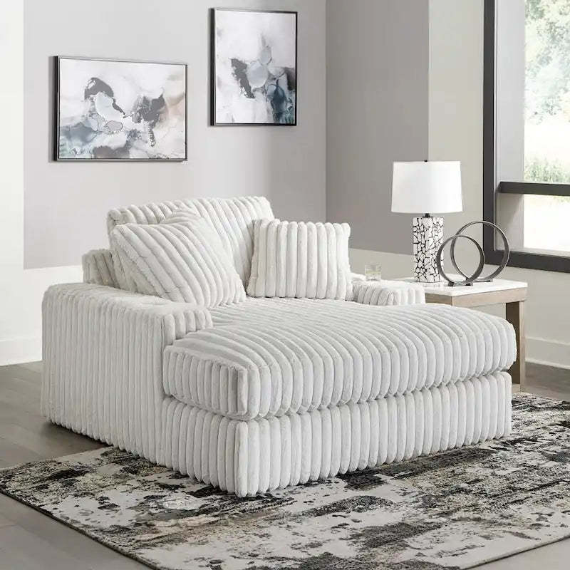 Roundhill Furniture Azulu Oversized Chaise, with Cup holders and USB Charging
