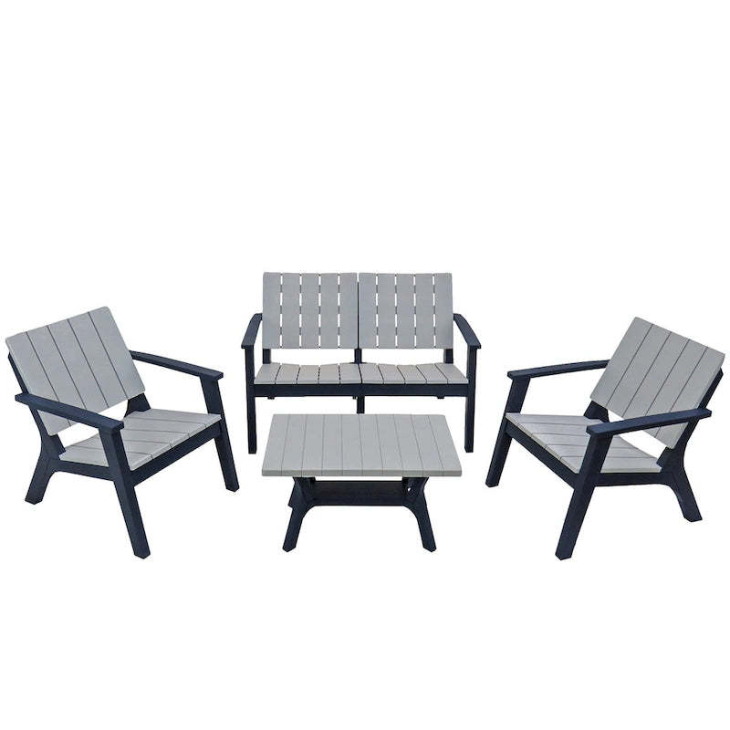 Berkley Collection 4-Piece All-Weather Wood Finish Conversation Set by National Tree Company