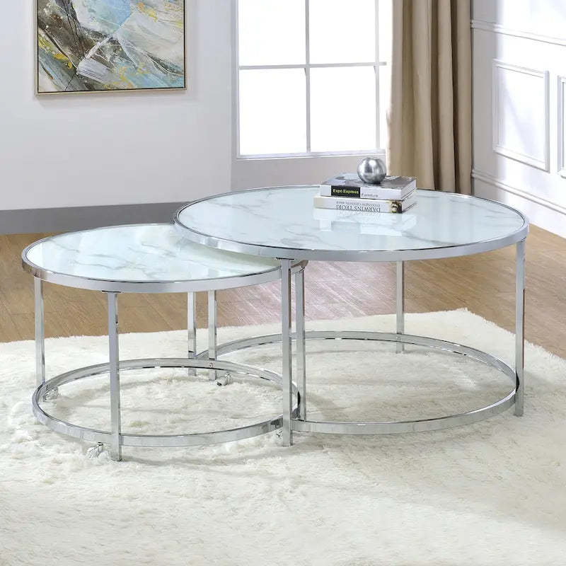 Steve Silver Realm Round 2 Piece Nesting Coffee Table