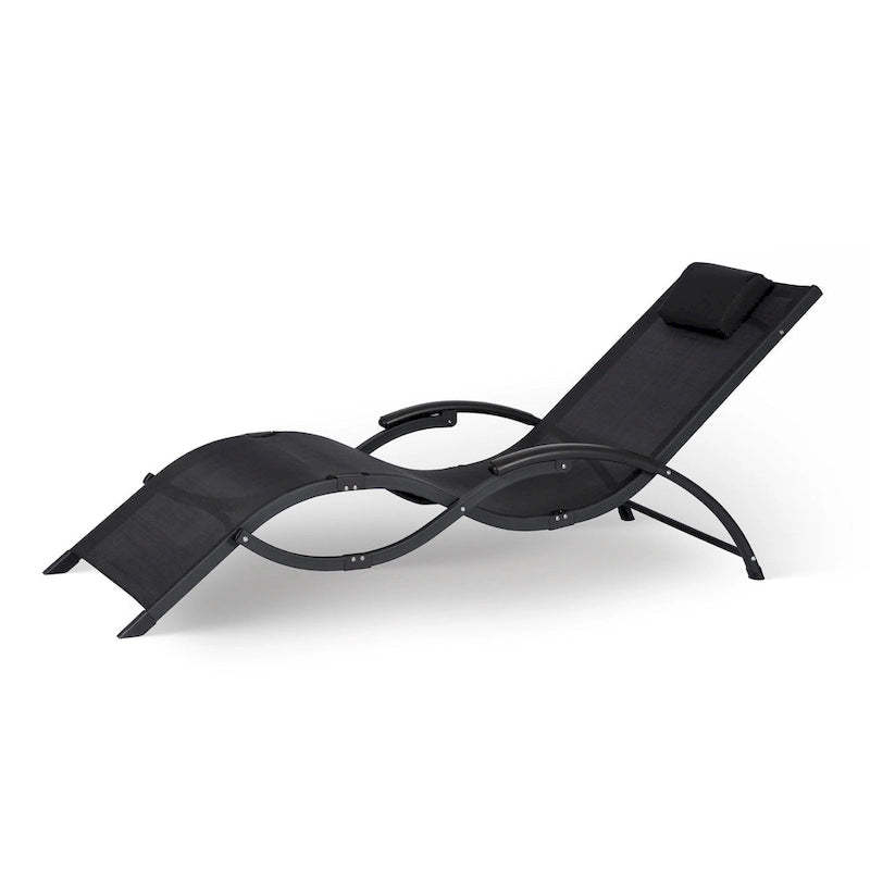 Sea Breeze Ultra Comfortable Foldaway Cool Mesh Lounger - Black